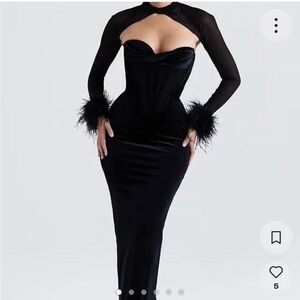 House of CB Thalia Elegant Black Evening Dress